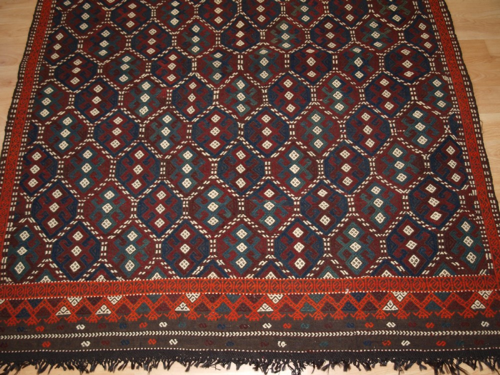 OLD TURKISH FLAT WEAVE IN CICIM TECHNIQUE, BERGAMA REGION, CIRCA 1920. View IV