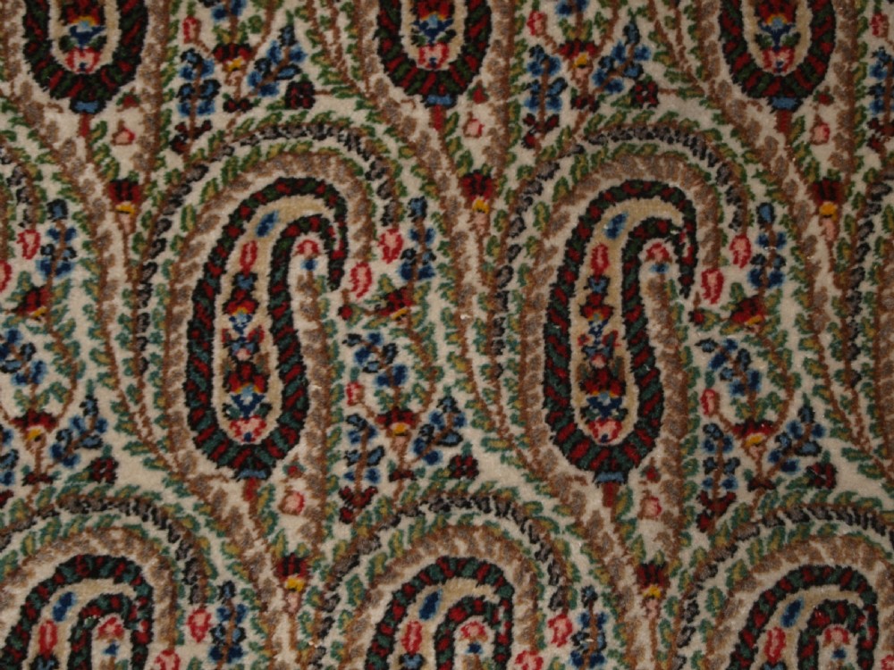 OLD QUM RUG WITH ALL OVER BOTEH DESIGN, EXCELLENT CONDITION, CIRCA 1920. View VIII