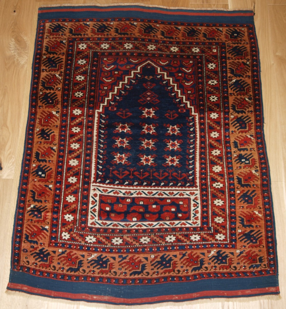 ANTIQUE TURKISH PRAYER RUG, BERGAMA REGION, POSSIBLY YAGCEBEDIR, LATE 19TH CENTURY. 