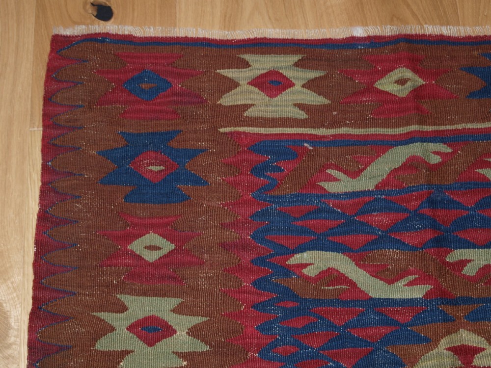 OLD SHARKOY KILIM, SMALL SIZE WITH GOOD COLOUR AND DESIGN, CIRCA 1920. View III