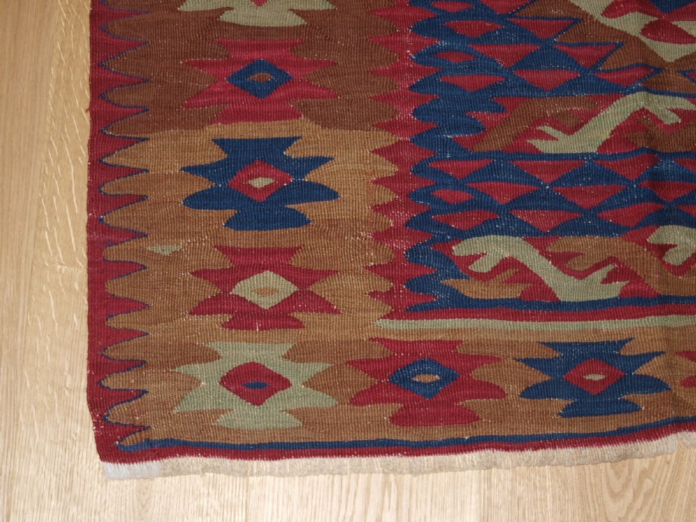 OLD SHARKOY KILIM, SMALL SIZE WITH GOOD COLOUR AND DESIGN, CIRCA 1920. View V