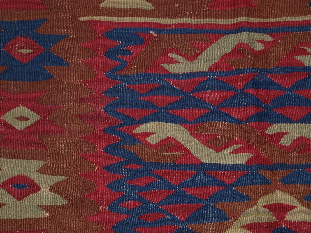 OLD SHARKOY KILIM, SMALL SIZE WITH GOOD COLOUR AND DESIGN, CIRCA 1920. View IX