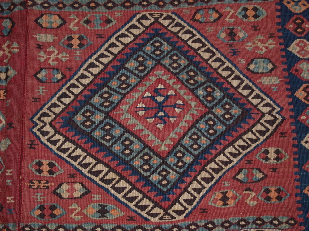 ANTIQUE TURKISH MALATYA KILIM WOVEN IN TWO PARTS, GREAT FURNISHING KILIM, CIRCA 1900/20. View X