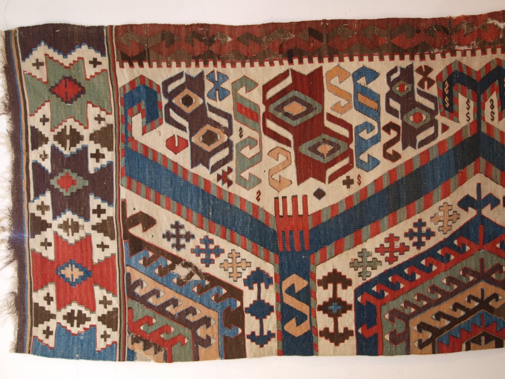 ANTIQUE TURKISH AYDINLI KILIM FRAGMENT, SOUTH WEST ANATOLIA, SUPERB COLOURS, 2ND HALF 19TH CENTURY. View III