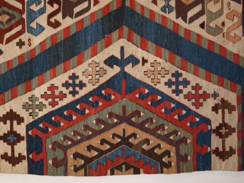 ANTIQUE TURKISH AYDINLI KILIM FRAGMENT, SOUTH WEST ANATOLIA, SUPERB COLOURS, 2ND HALF 19TH CENTURY. View VI