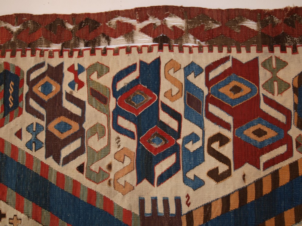 ANTIQUE TURKISH AYDINLI KILIM FRAGMENT, SOUTH WEST ANATOLIA, SUPERB COLOURS, 2ND HALF 19TH CENTURY. View VII