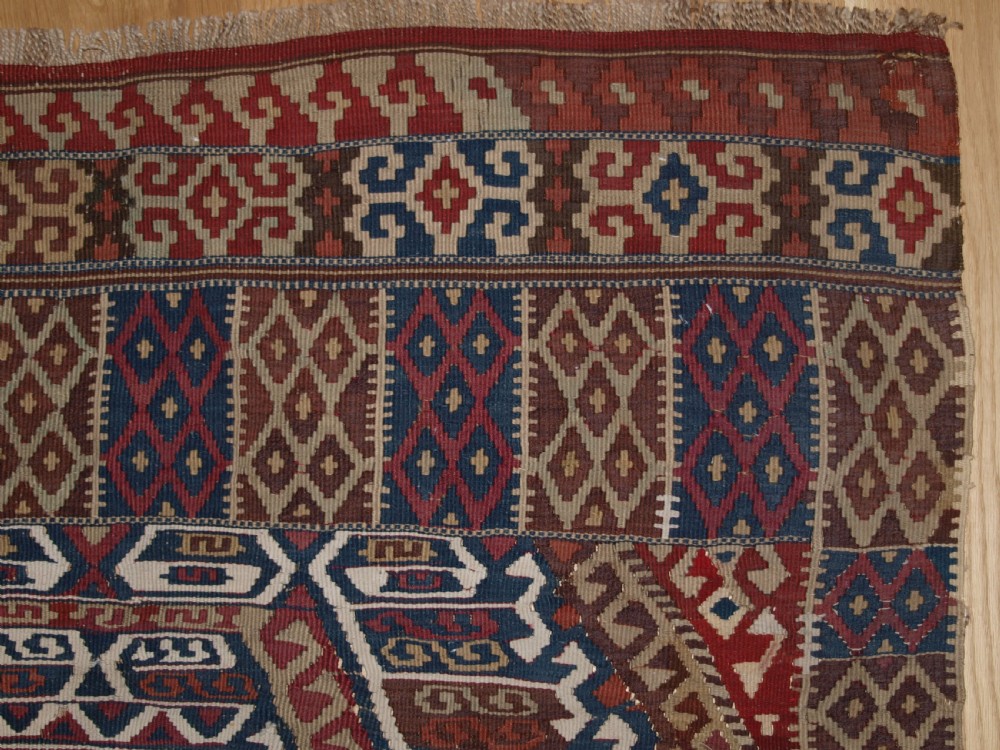 ANTIQUE TURKISH MALATYA KILIM BAG OR CHUVAL FACE, EXCELLENT CONDITION, CIRCA 1900. View V