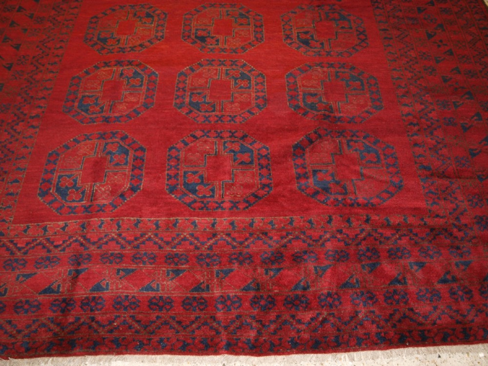 ANTIQUE AFGHAN VILLAGE CARPET, ERSARI WEAVERS, GREAT COLOUR, CIRCA 1900/20. View VI