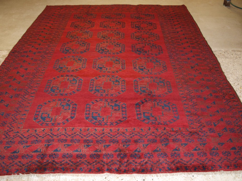 ANTIQUE AFGHAN VILLAGE CARPET, ERSARI WEAVERS, GREAT COLOUR, CIRCA 1900/20. View X