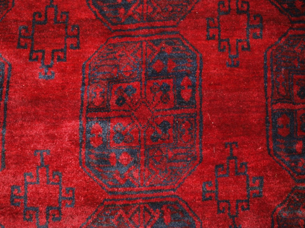 OLD AFGHAN VILLAGE CARPET, DEEP RICH RED COLOUR, GREAT CONDITION, CIRCA 1920. View VII