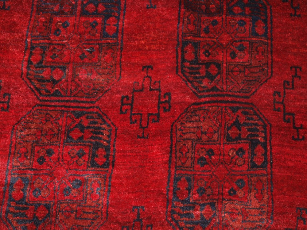 OLD AFGHAN VILLAGE CARPET, DEEP RICH RED COLOUR, GREAT CONDITION, CIRCA 1920. View VIII