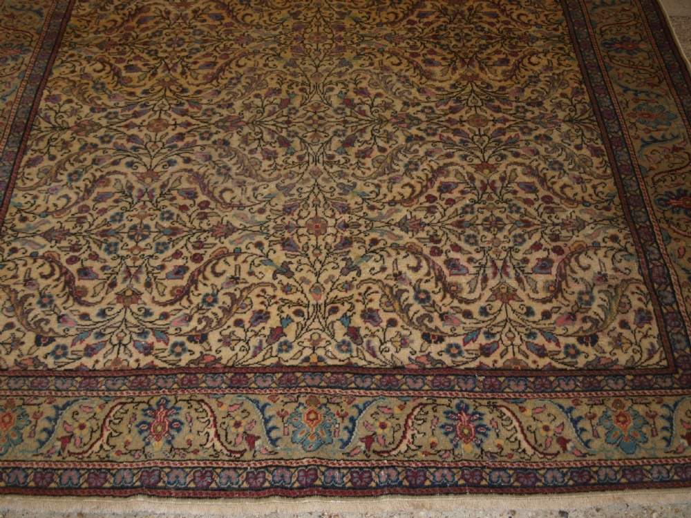OLD TURKISH KAYSERI CARPET, ALL OVER FLORAL DESIGN, SOFT COLOURS, GOOD CONDITION, CIRCA 1920. View VI