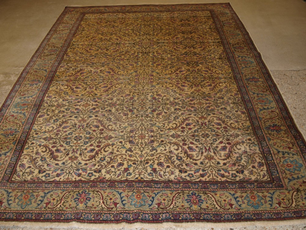 OLD TURKISH KAYSERI CARPET, ALL OVER FLORAL DESIGN, SOFT COLOURS, GOOD CONDITION, CIRCA 1920. View X