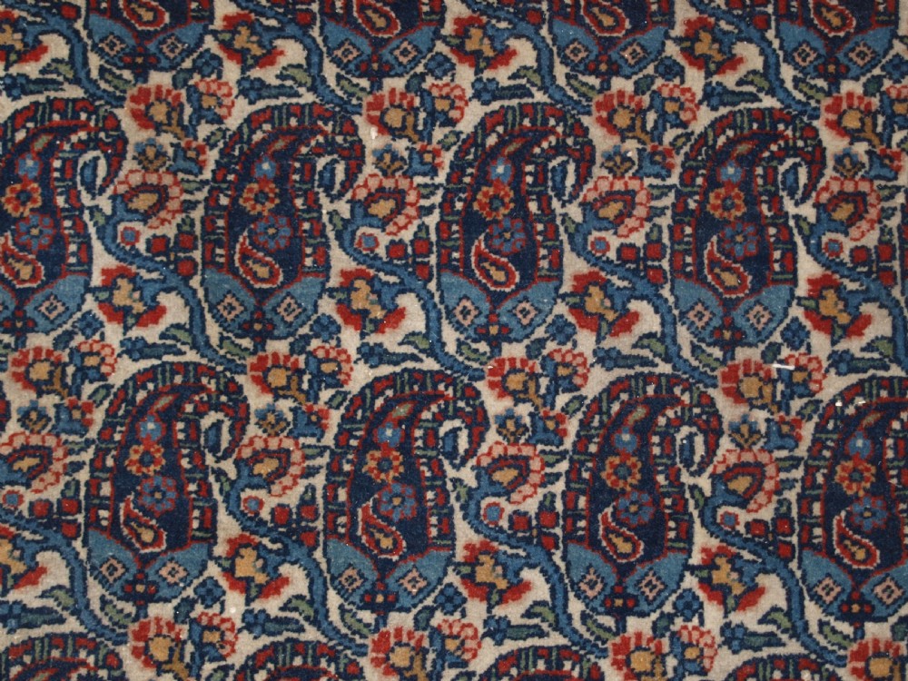 OLD PERSIAN QUM CARPET WITH ALL OVER BOTEH DESIGN, EXCELLENT CONDITION, CIRCA 1920. View VIII
