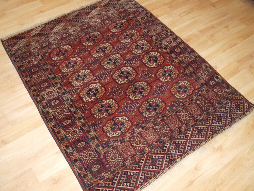 ANTIQUE TEKKE TURKMEN RUG OF SMALL SIZE, GOOD COLOUR, LATE 19TH CENTURY. View II