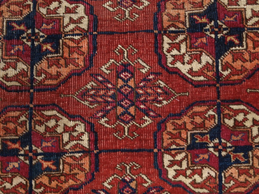 ANTIQUE TEKKE TURKMEN RUG OF SMALL SIZE, GOOD COLOUR, LATE 19TH CENTURY. View IX