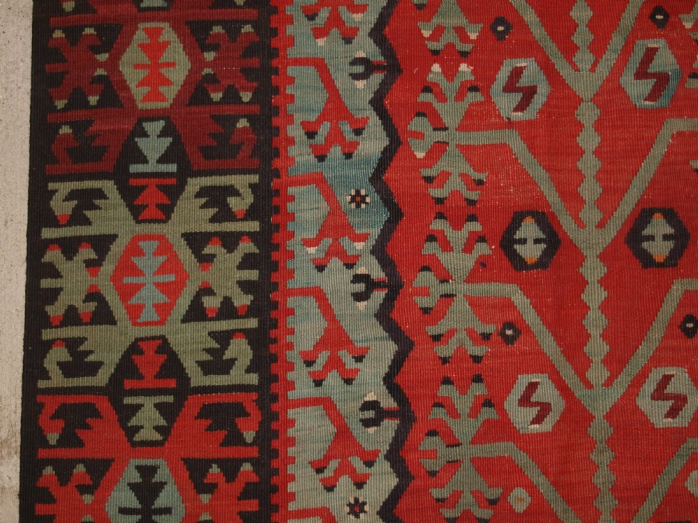 ANTIQUE TURKISH SIVAS KILIM OF SCARCE DESIGN, SUPERB CONDITION, CIRCA 1900. View III