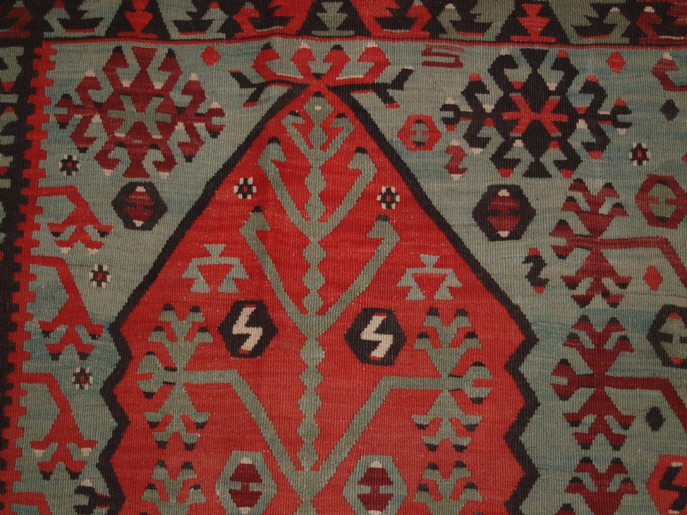 ANTIQUE TURKISH SIVAS KILIM OF SCARCE DESIGN, SUPERB CONDITION, CIRCA 1900. View VIII
