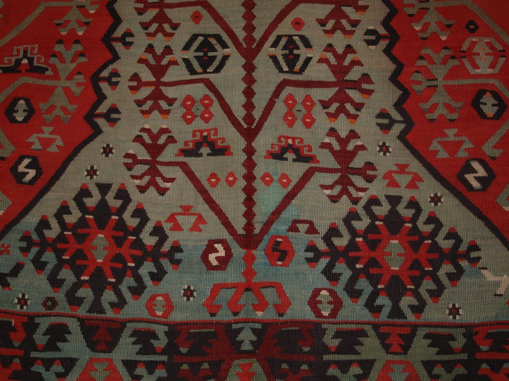 ANTIQUE TURKISH SIVAS KILIM OF SCARCE DESIGN, SUPERB CONDITION, CIRCA 1900. View X