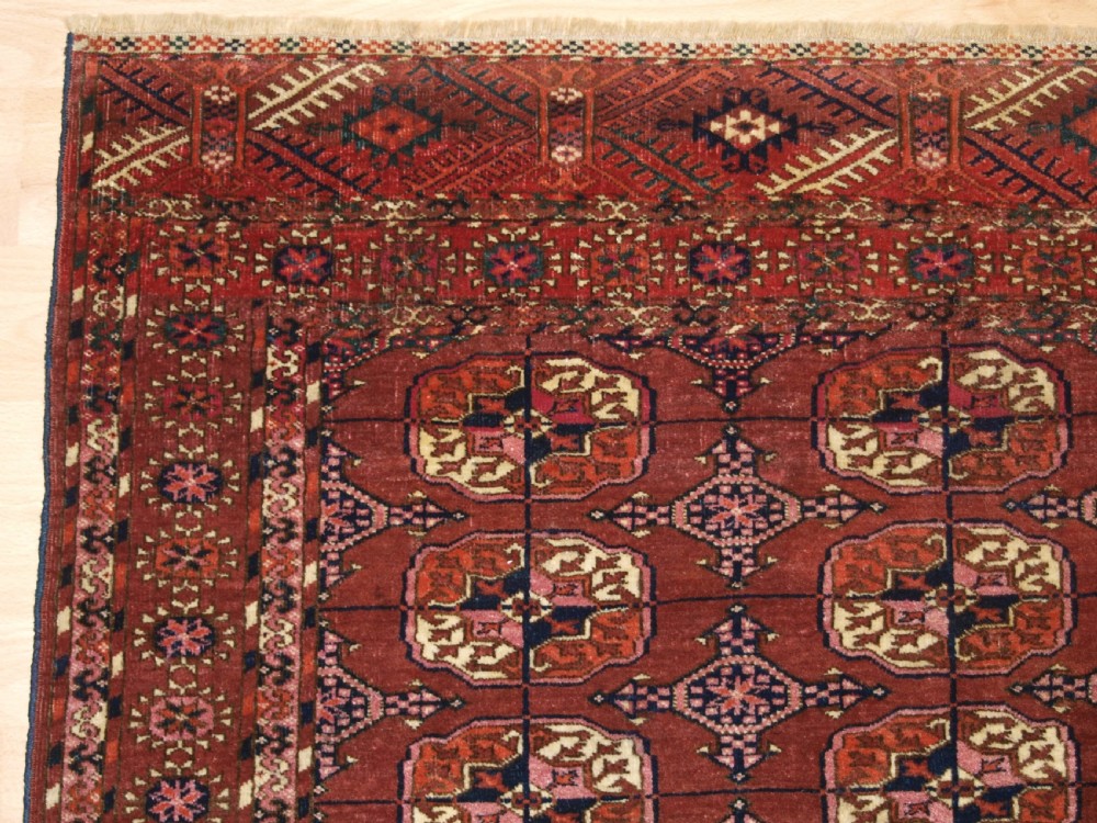 ANTIQUE TEKKE TURKMEN DOWRY RUG, SMALL SIZE, FINE WEAVE, CIRCA 1880. View II