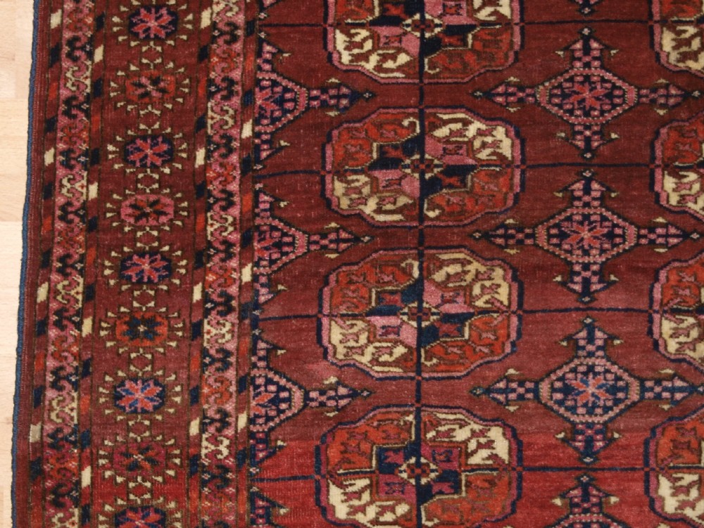 ANTIQUE TEKKE TURKMEN DOWRY RUG, SMALL SIZE, FINE WEAVE, CIRCA 1880. View IV