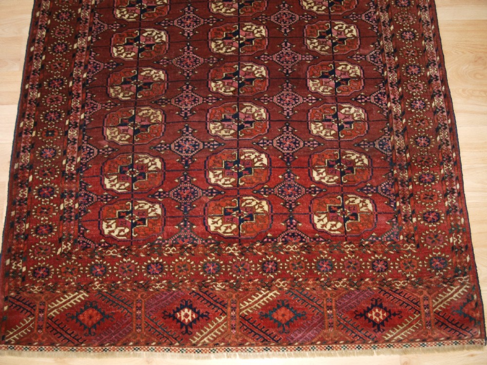 ANTIQUE TEKKE TURKMEN DOWRY RUG, SMALL SIZE, FINE WEAVE, CIRCA 1880. View VI