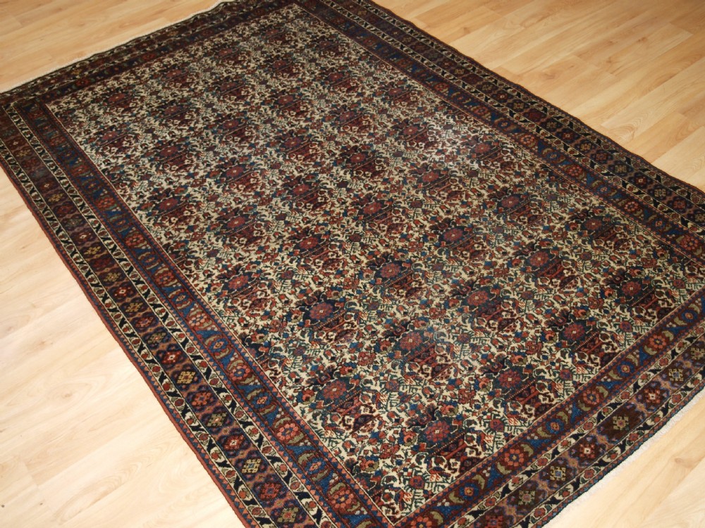 ANTIQUE PERSIAN ABEDEH RUG WITH VASE AND PEACOCK DESIGN, SUPERB COLOURS, CIRCA 1900. View II