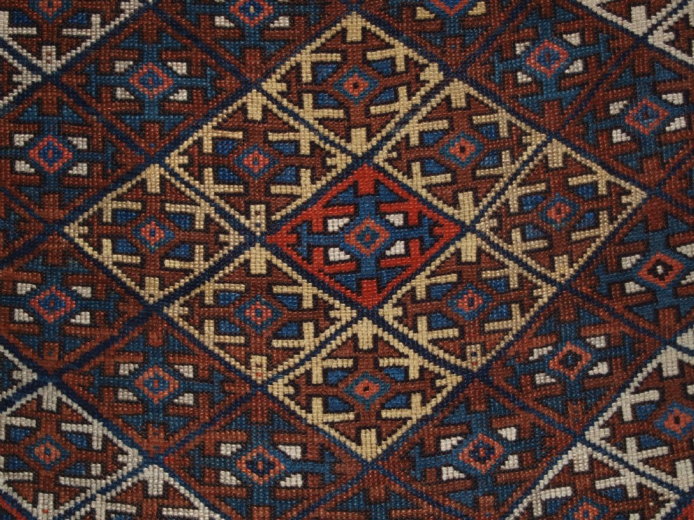 ANTIQUE KURDISH RUG WITH LATTICE DESIGN, VISUALLY STRIKING RUG, CIRCA 1900. View VIII