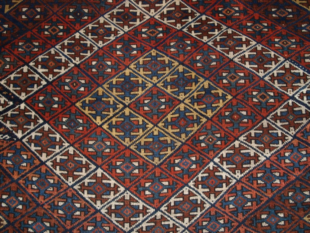 ANTIQUE KURDISH RUG WITH LATTICE DESIGN, VISUALLY STRIKING RUG, CIRCA 1900. View IX