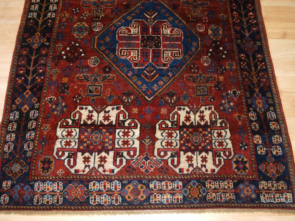 ANTIQUE PERSIAN TRIBAL QASHQAI RUG, SUPERB COLOUR AND DESIGN, CIRCA 1900. View VI