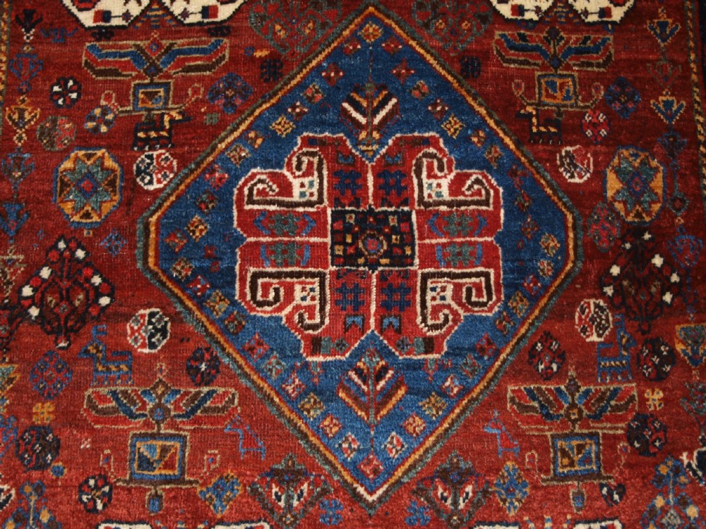 ANTIQUE PERSIAN TRIBAL QASHQAI RUG, SUPERB COLOUR AND DESIGN, CIRCA 1900. View VII