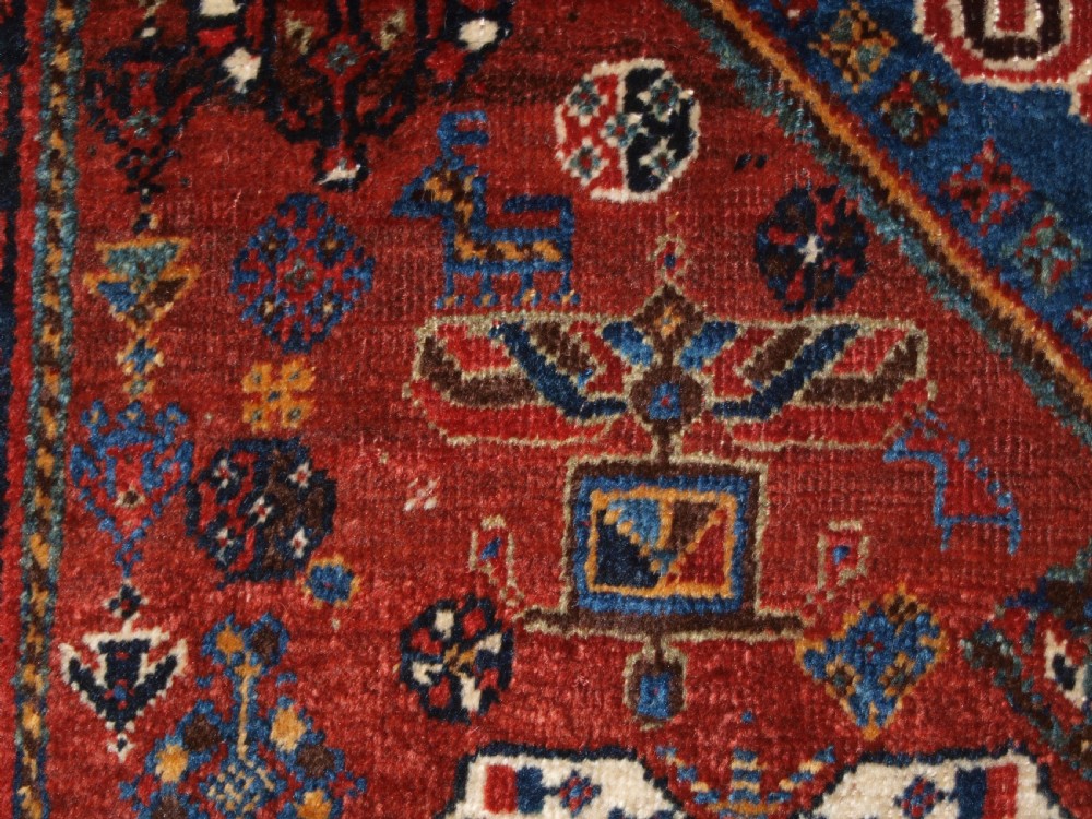 ANTIQUE PERSIAN TRIBAL QASHQAI RUG, SUPERB COLOUR AND DESIGN, CIRCA 1900. View VIII
