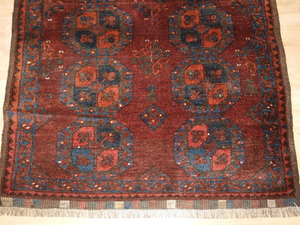 ANTIQUE ERSARI TURKMEN RUG OF SMALL SIZE, EARTH COLOURS, CIRCA 1900. View IV