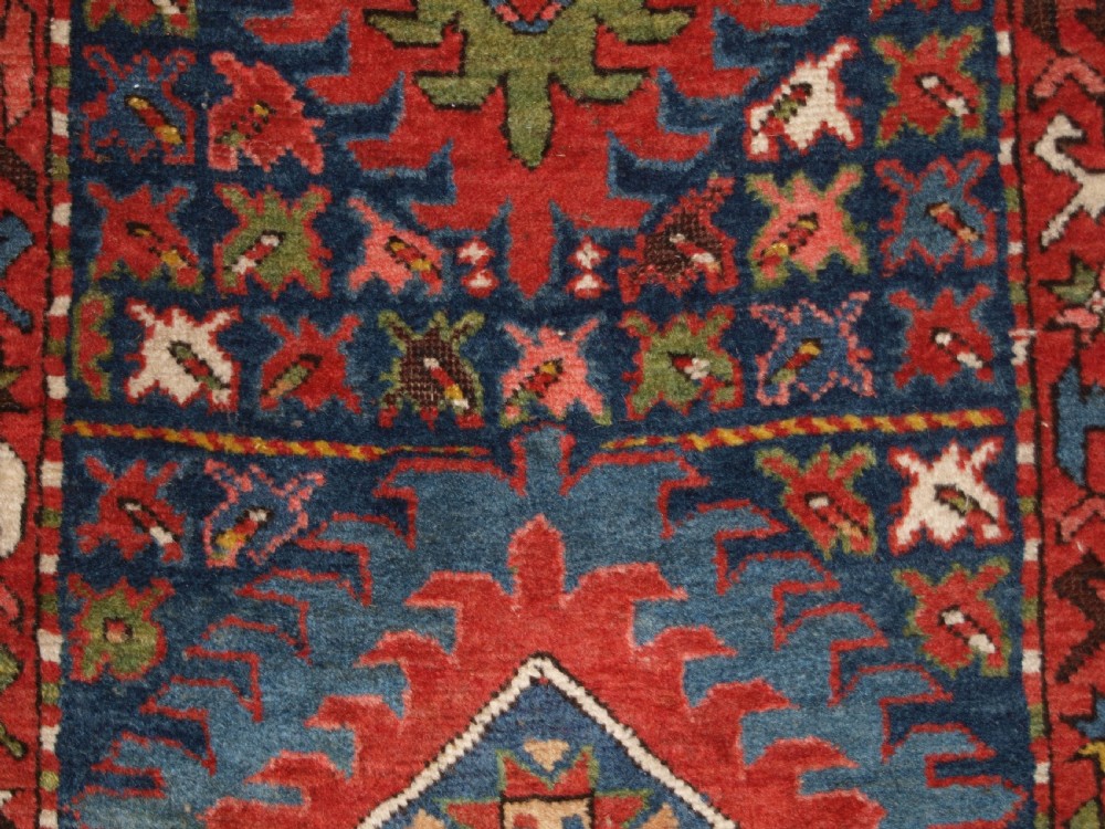 ANTIQUE CAUCASIAN LONG RUG OR RUNNER WITH MEDALLION DESIGN, SUPERB COLOURS, CIRCA 1900. View X