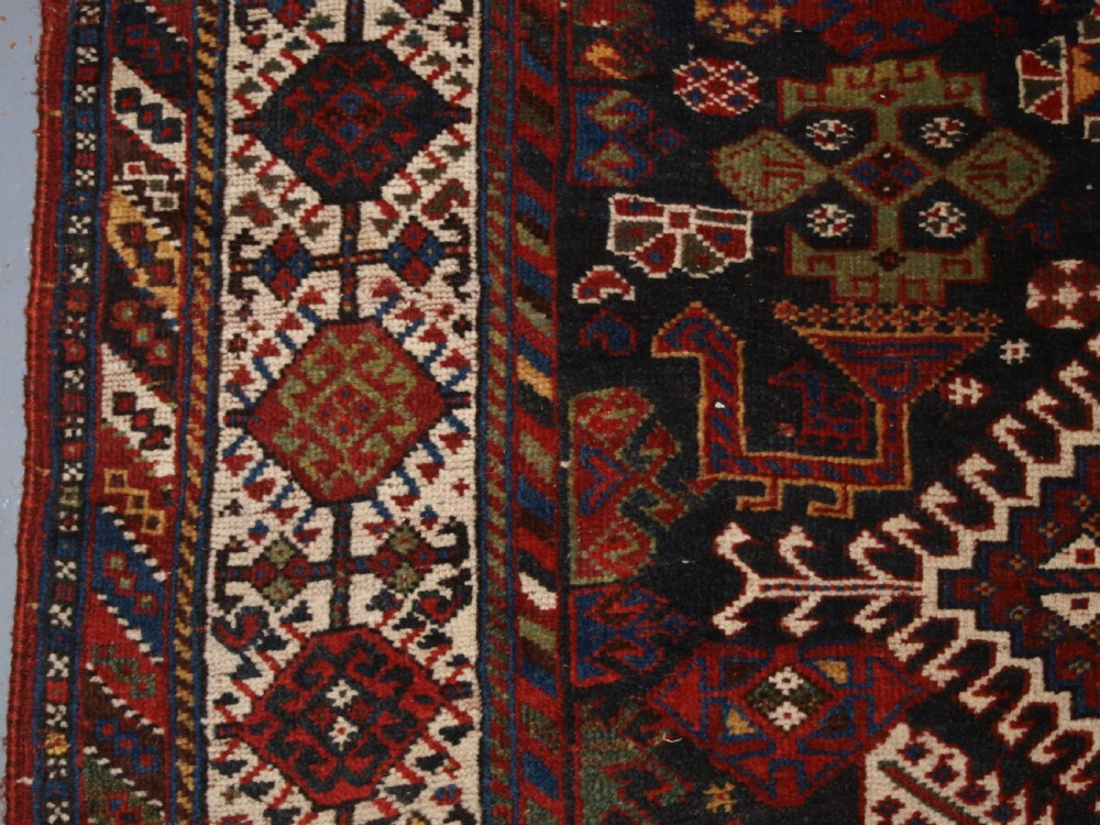 ANTIQUE TRIBAL QASHQAI CARPET, OUTSTANDING EXAMPLE, CIRCA 1880. View VII