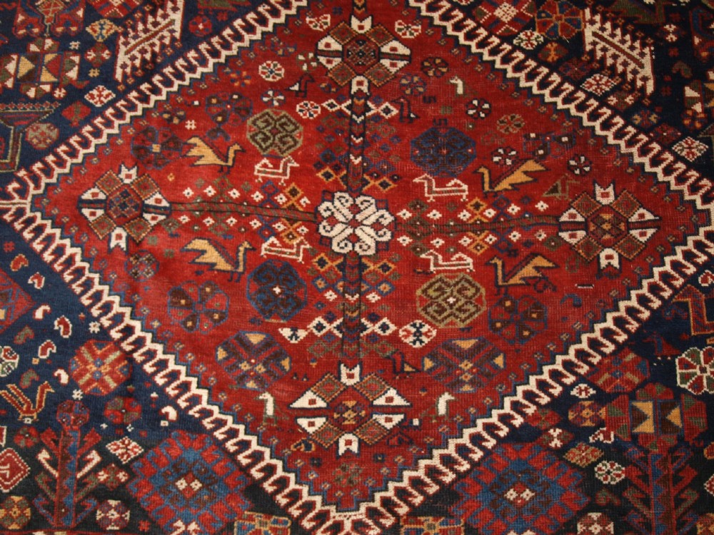 ANTIQUE TRIBAL QASHQAI CARPET, OUTSTANDING EXAMPLE, CIRCA 1880. View IX