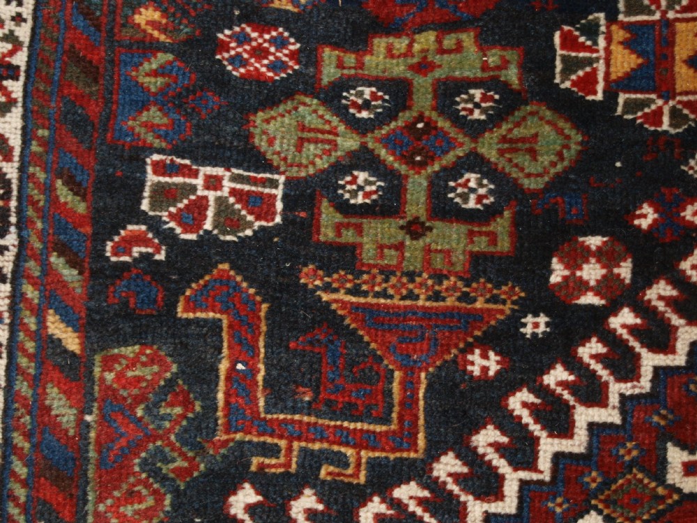 ANTIQUE TRIBAL QASHQAI CARPET, OUTSTANDING EXAMPLE, CIRCA 1880. View XI