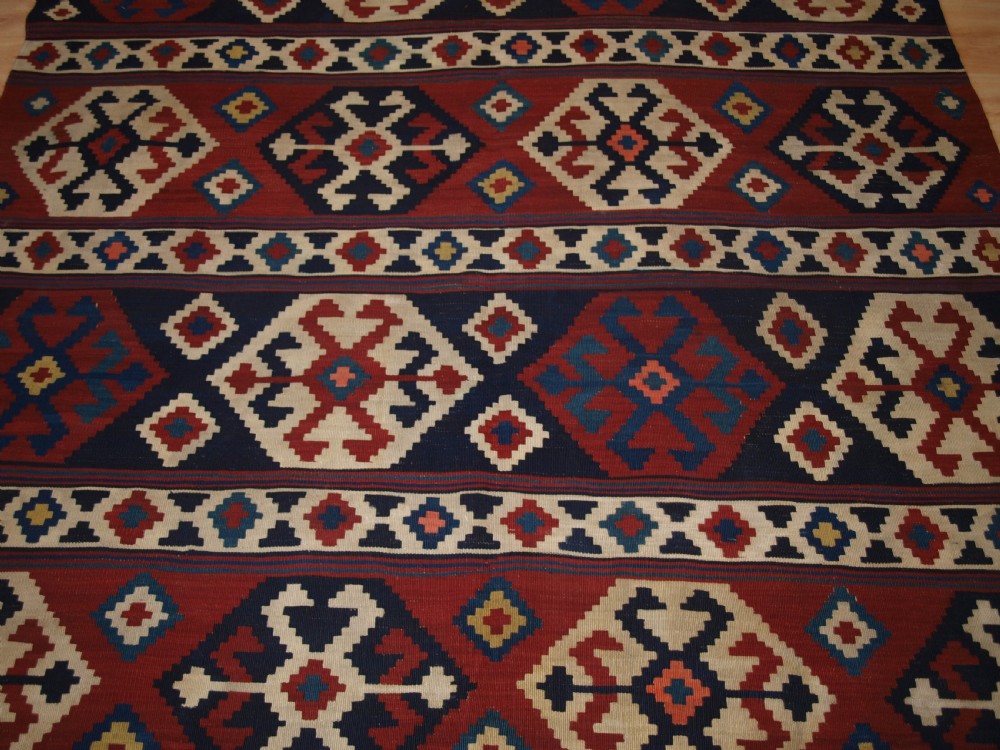 ANTIQUE CAUCASIAN SHIRVAN KILIM, CLASSIC DESIGN WITH GREAT COLOUR, CIRCA 1880. View III