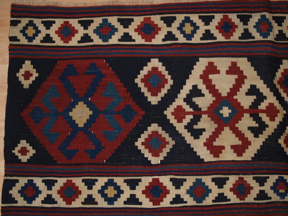 ANTIQUE CAUCASIAN SHIRVAN KILIM, CLASSIC DESIGN WITH GREAT COLOUR, CIRCA 1880. View IV