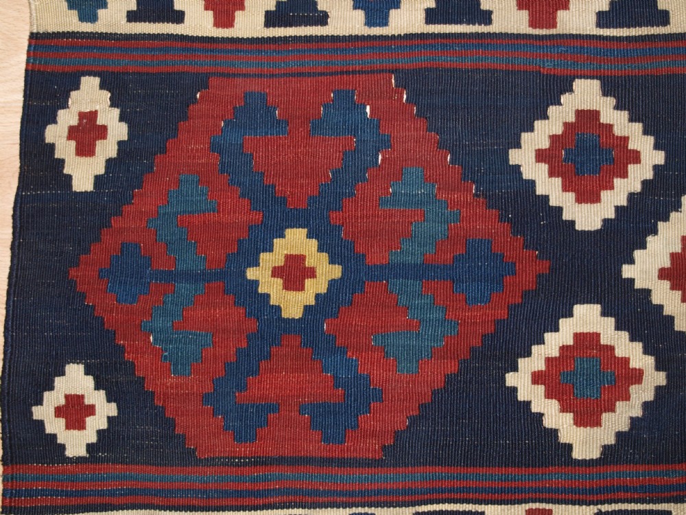 ANTIQUE CAUCASIAN SHIRVAN KILIM, CLASSIC DESIGN WITH GREAT COLOUR, CIRCA 1880. View VII
