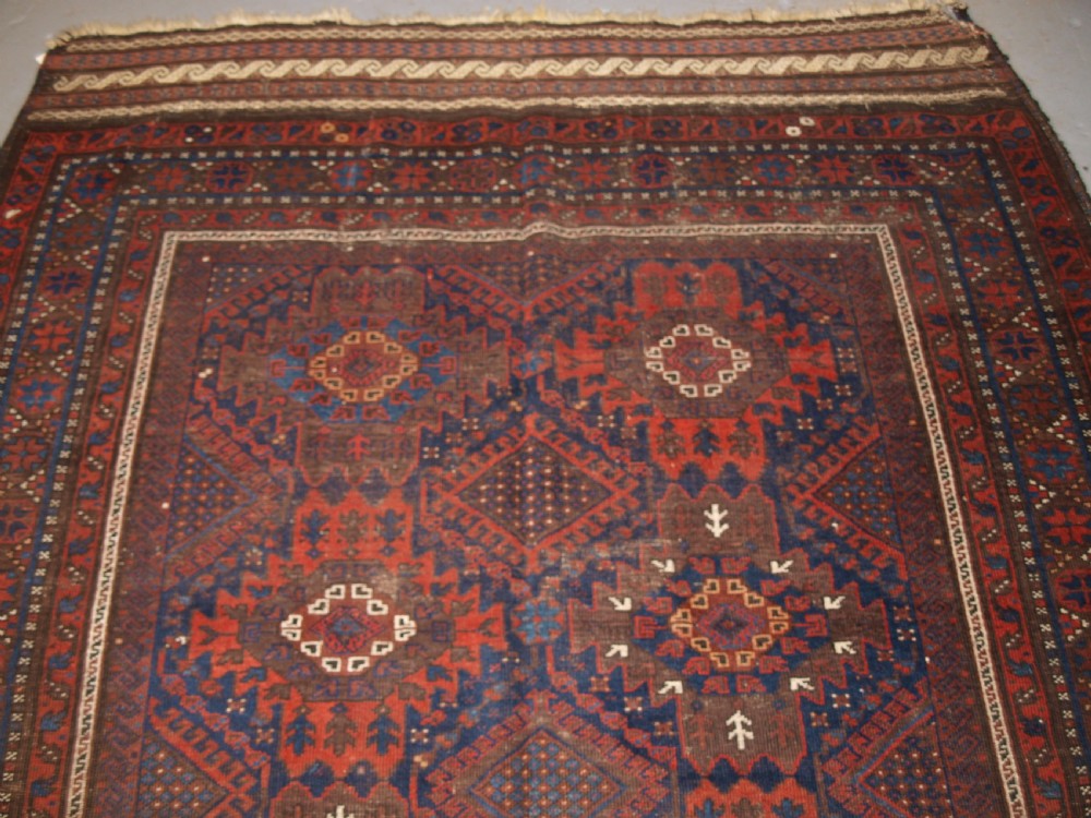 ANTIQUE TIMURI BALUCH MAIN CARPET, OUTSTANDING COLOUR, EX WISDOM COLLECTION. 2ND HALF 19TH CENTURY. View III