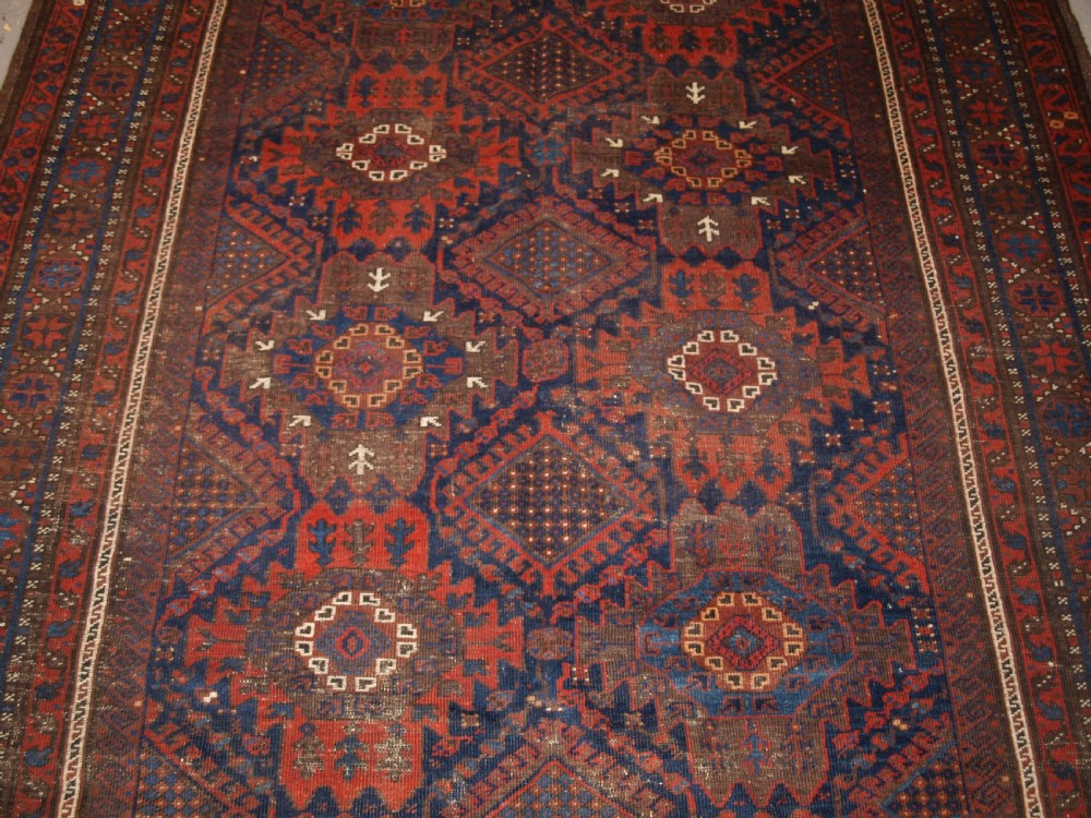 ANTIQUE TIMURI BALUCH MAIN CARPET, OUTSTANDING COLOUR, EX WISDOM COLLECTION. 2ND HALF 19TH CENTURY. View IV
