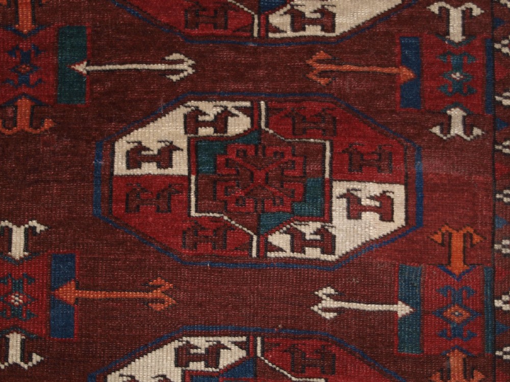 ANTIQUE YOMUT TURKMEN MAIN CARPET, IGDYR TRIBE, RARE FORMAT, OUTSTANDING CONDITION, 19TH CENTURY. View VII