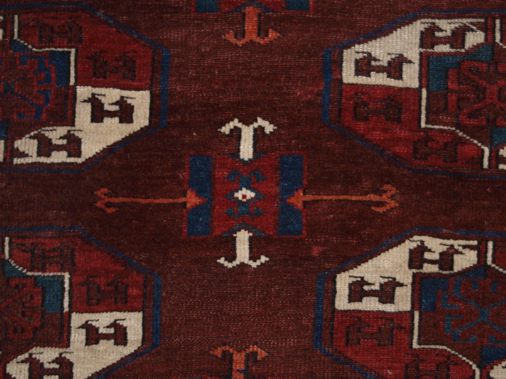 ANTIQUE YOMUT TURKMEN MAIN CARPET, IGDYR TRIBE, RARE FORMAT, OUTSTANDING CONDITION, 19TH CENTURY. View VIII