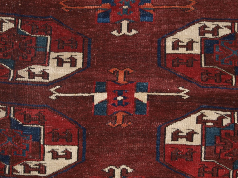 ANTIQUE YOMUT TURKMEN MAIN CARPET, IGDYR TRIBE, RARE FORMAT, OUTSTANDING CONDITION, 19TH CENTURY. View X
