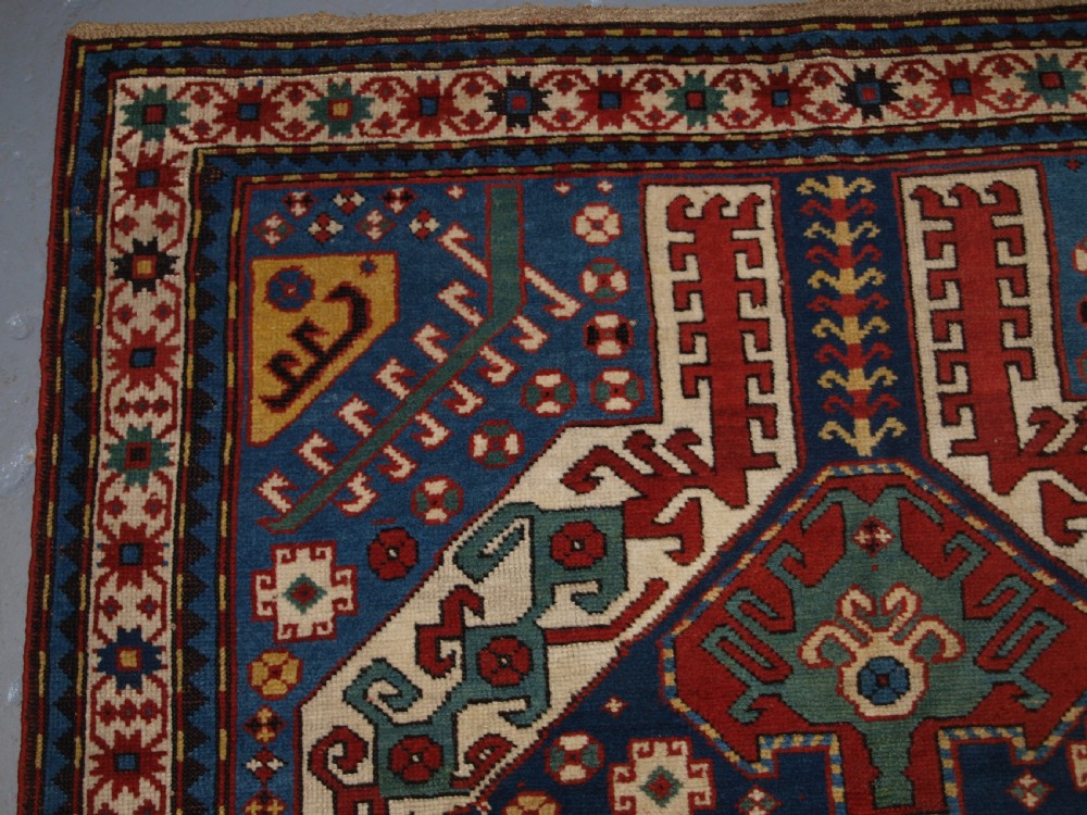 ANTIQUE CAUCASIAN KASIM-USAG RUG, CLASSIC DESIGN WITH SUPERB COLOUR, DATED, 1893. View II