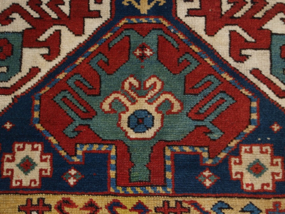 ANTIQUE CAUCASIAN KASIM-USAG RUG, CLASSIC DESIGN WITH SUPERB COLOUR, DATED, 1893. View VIII
