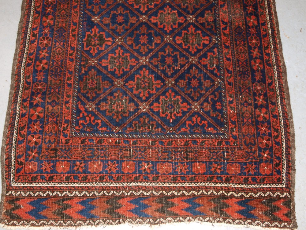 ANTIQUE BALUCH RUG, KHORASSAN REGION, NORTH EAST PERSIA, SNOWFLAKE DESIGN, CIRCA 1880. View VI