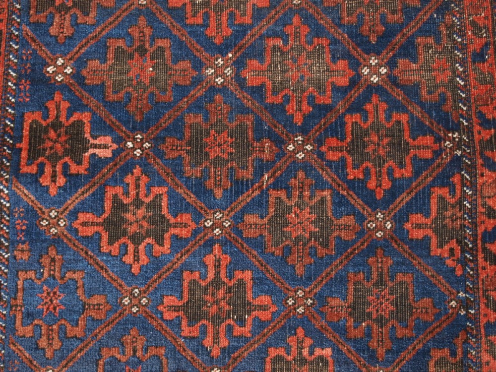 ANTIQUE BALUCH RUG, KHORASSAN REGION, NORTH EAST PERSIA, SNOWFLAKE DESIGN, CIRCA 1880. View VII