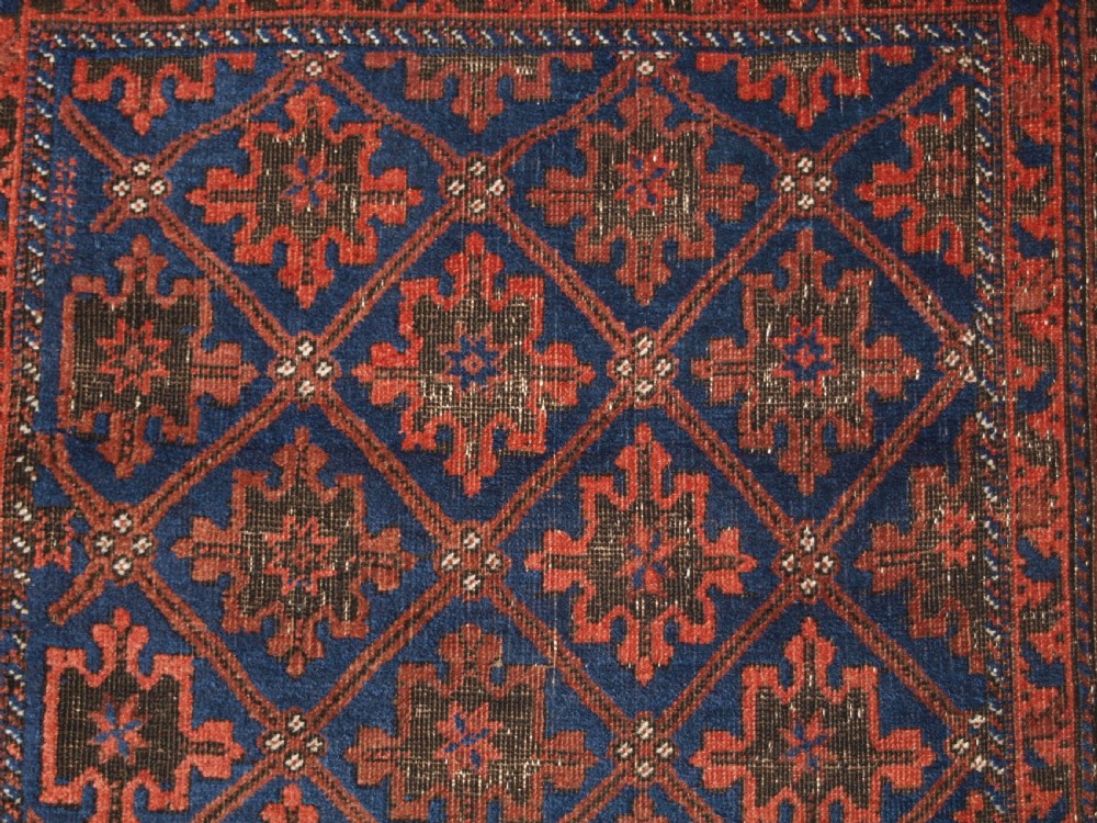 ANTIQUE BALUCH RUG, KHORASSAN REGION, NORTH EAST PERSIA, SNOWFLAKE DESIGN, CIRCA 1880. View VIII